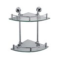 Alfi Brand Polished Chrm Corner Mount Dbl Glass Shower Shelf Bathroom Accessory AB9548